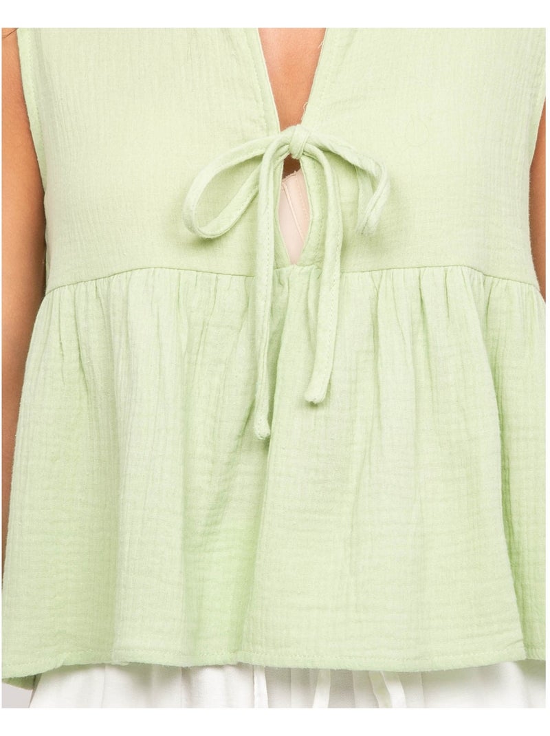 Top de gasa de algodón FROZETTE Verde - Kiabi