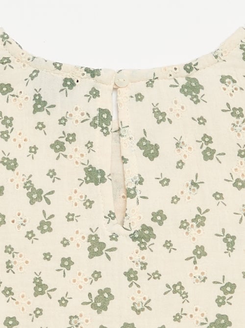 Top de gasa de algodón y estampado de \'flores\' - Kiabi