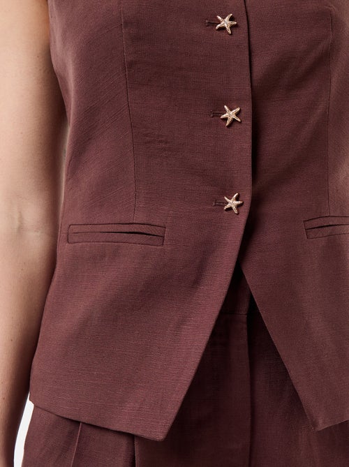 Top de lino estilo chaleco sin mangas - Kiabi