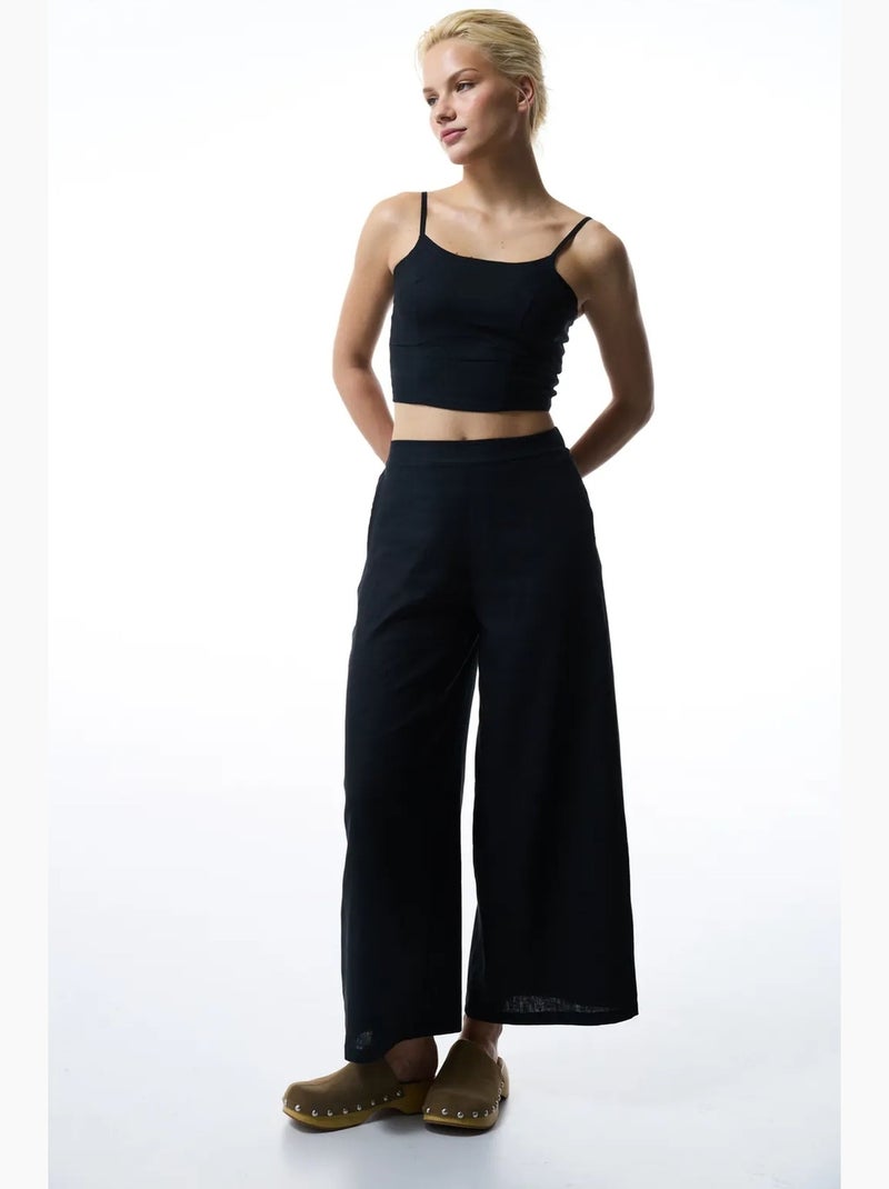 Top de lino luna mujer penti Negro - Kiabi