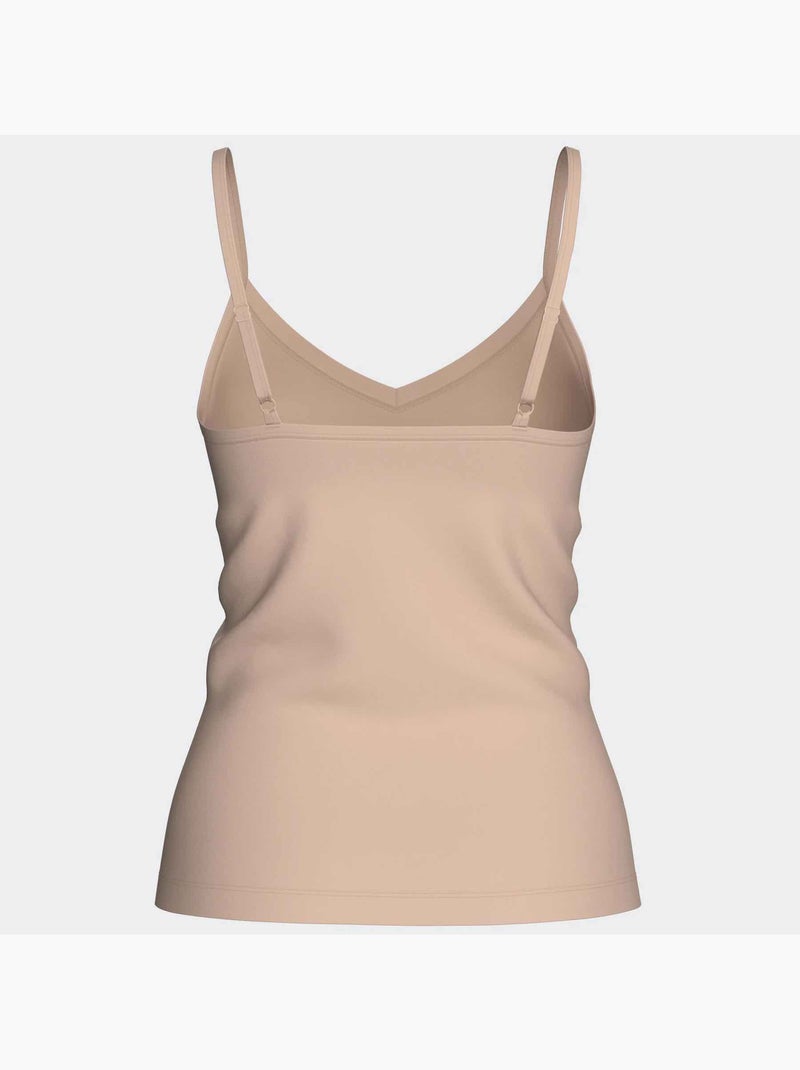 Top de lyocell con escote en v para mujer | Impetus Beige - Kiabi