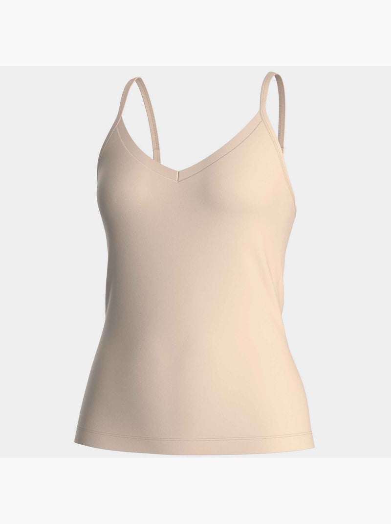 Top de lyocell con escote en v para mujer | Impetus Beige - Kiabi