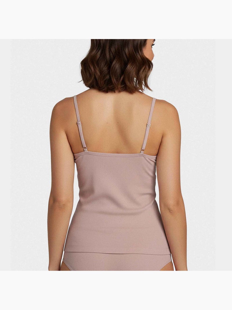 Top de lyocell con escote en v para mujer | Impetus Rosa viejo - Kiabi