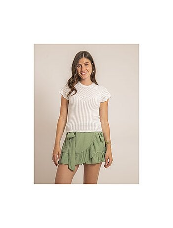 Top de manga corta de punto fantasía FABENE