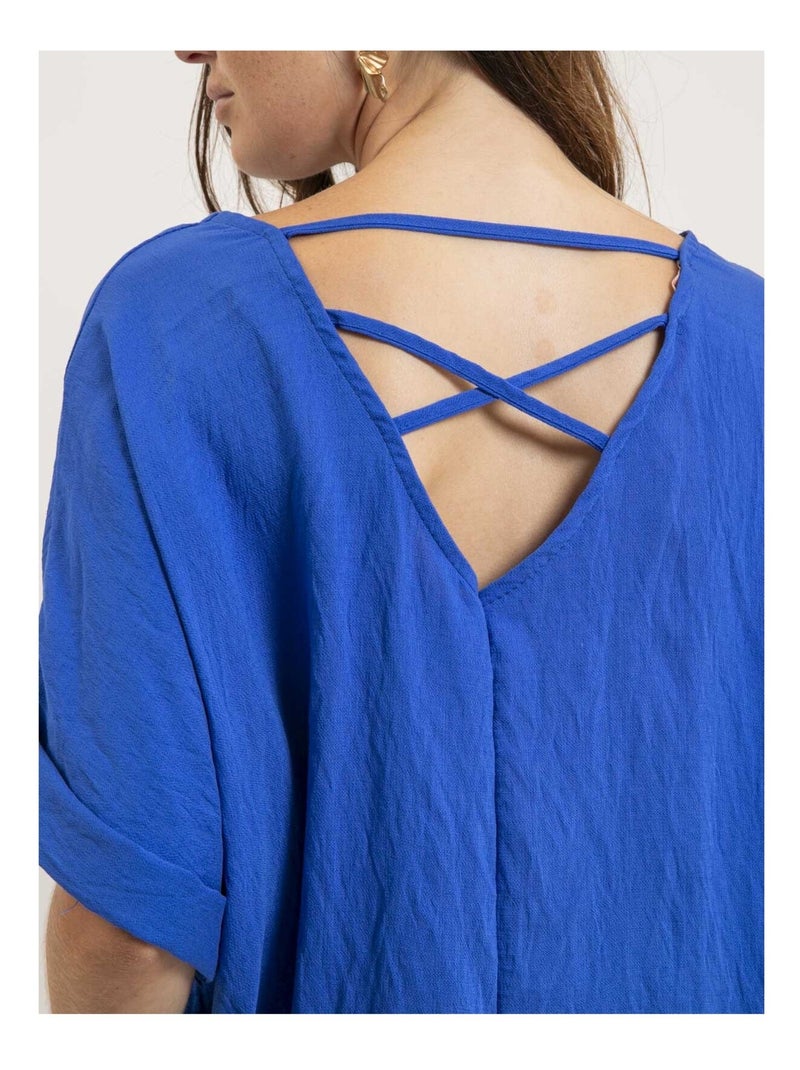 Top de manga corta découpes FOBELLA Azul real - Kiabi