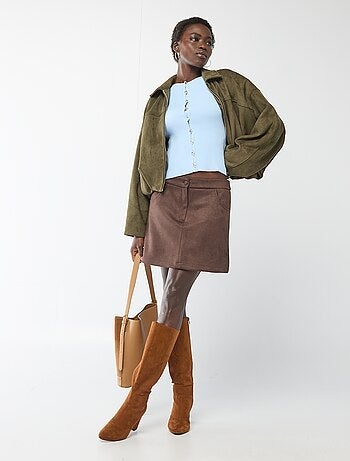 Top de manga corta en punto de canalé