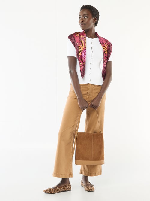 Top de manga corta en punto de canalé - Kiabi