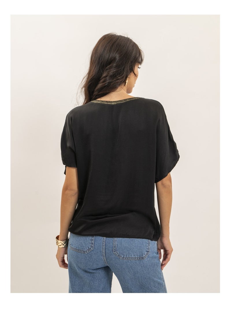 Top de manga corta FERONA Negro - Kiabi