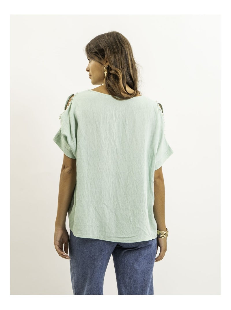 Top de manga corta FIZIA Verde agua - Kiabi