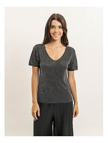 Top de manga corta lurex y strass FERALI