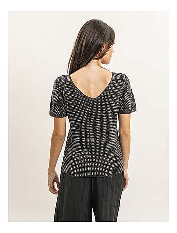Top de manga corta lurex y strass FERALI