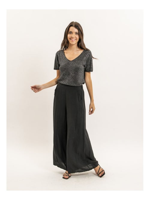 Top de manga corta lurex y strass FERALI - Kiabi