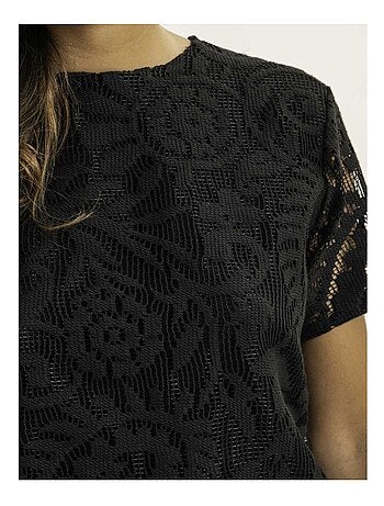 Top de manga corta motifs dentelle FLORIE