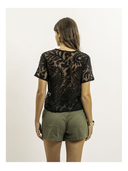 Top de manga corta motifs dentelle FLORIE - Kiabi