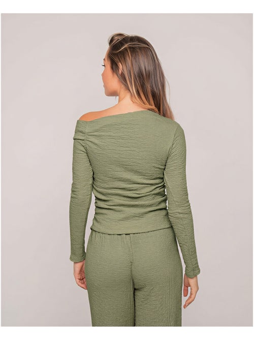 Top de manga larga asimétrico texturizado FLORITA - Kiabi Top de manga larga asimétrico texturizado FLORITA - Kiabi
