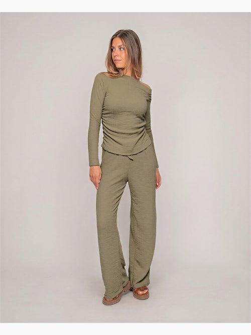 Top de manga larga asimétrico texturizado FLORITA - Kiabi Top de manga larga asimétrico texturizado FLORITA - Kiabi