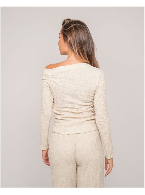 Top de manga larga asimétrico texturizado FLORITA - Kiabi Top de manga larga asimétrico texturizado FLORITA - Kiabi