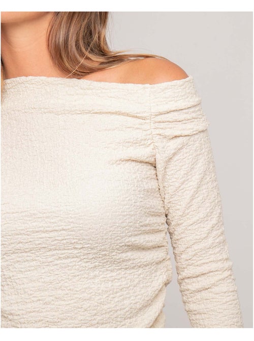 Top de manga larga asimétrico texturizado FLORITA - Kiabi Top de manga larga asimétrico texturizado FLORITA - Kiabi