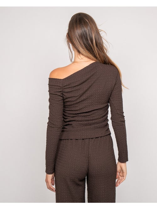Top de manga larga asimétrico texturizado FLORITA - Kiabi Top de manga larga asimétrico texturizado FLORITA - Kiabi