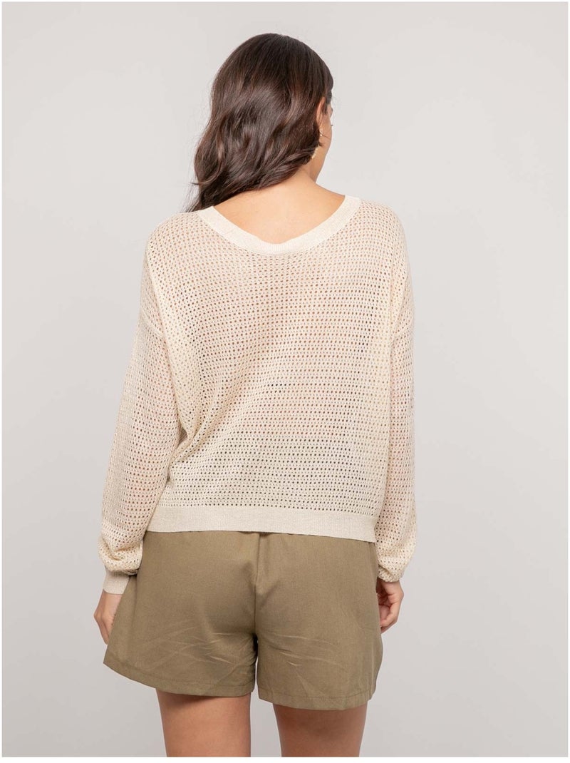 Top de manga larga de punto KALEO Beige - Kiabi