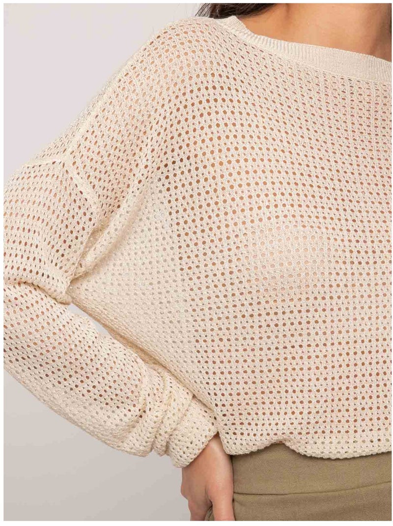 Top de manga larga de punto KALEO Beige - Kiabi