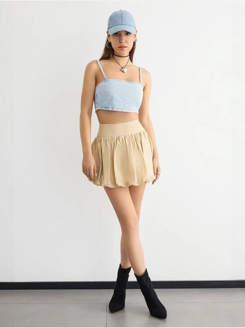 Top de mezclilla con cuello cuadrado hiccup - Kiabi