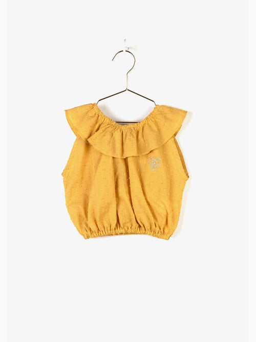 Top de Niña Volante Mostaza - Kiabi Top de Niña Volante Mostaza - Kiabi
