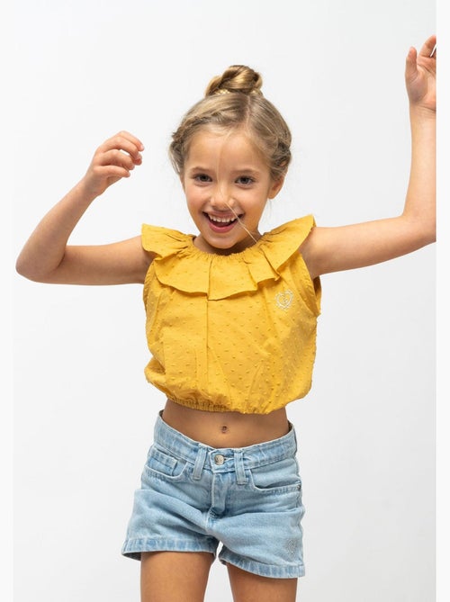 Top de Niña Volante Mostaza - Kiabi Top de Niña Volante Mostaza - Kiabi