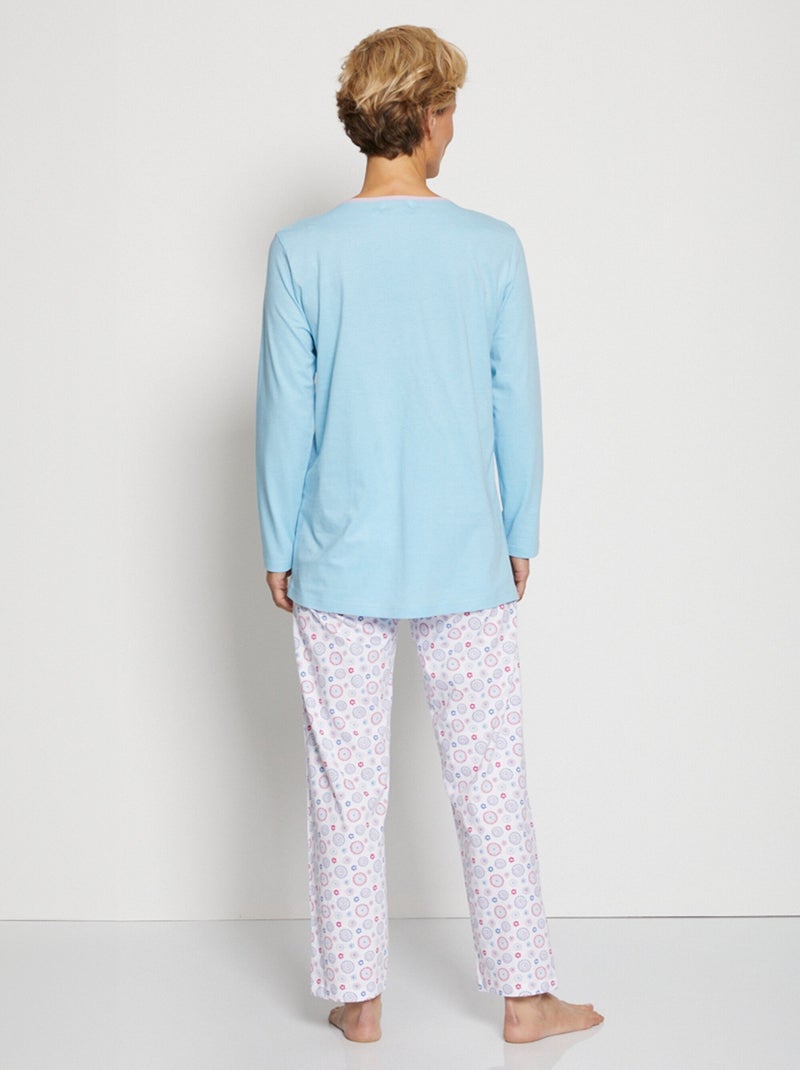 Top de pijama de manga larga - Afibel Azul - Kiabi