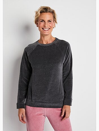 Top de pijama tipo sudadera de pana - afibel
