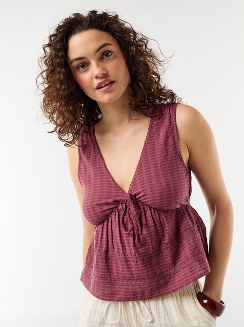 Top de punto calado sin mangas - Kiabi