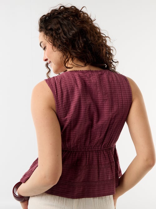 Top de punto calado sin mangas - Kiabi