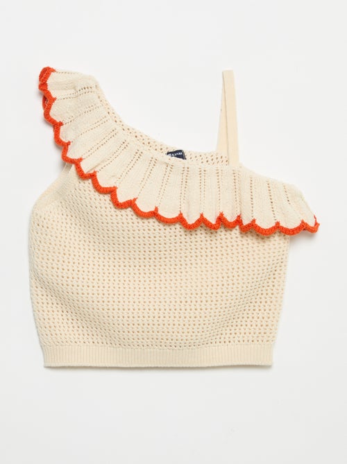Top de punto con cuello asimétrico - Kiabi