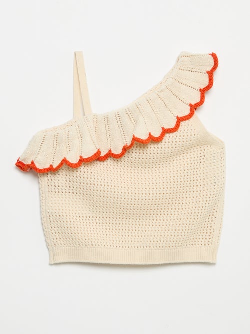 Top de punto con cuello asimétrico - Kiabi