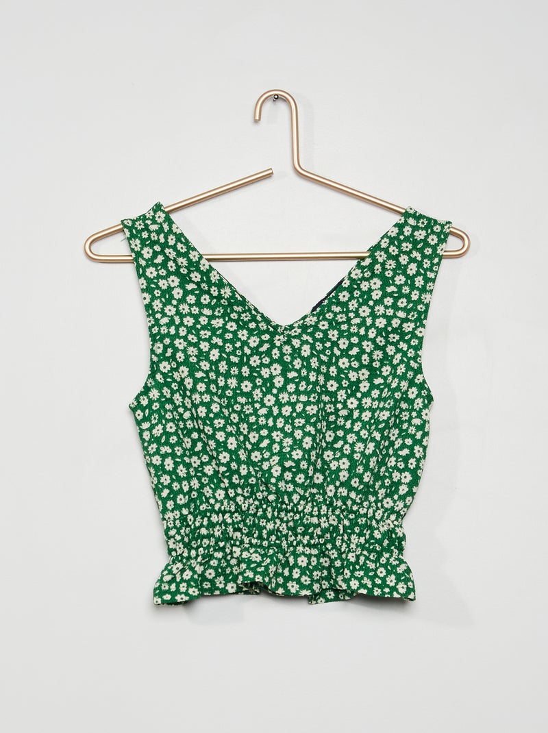 Top de punto de crepé VERDE - Kiabi