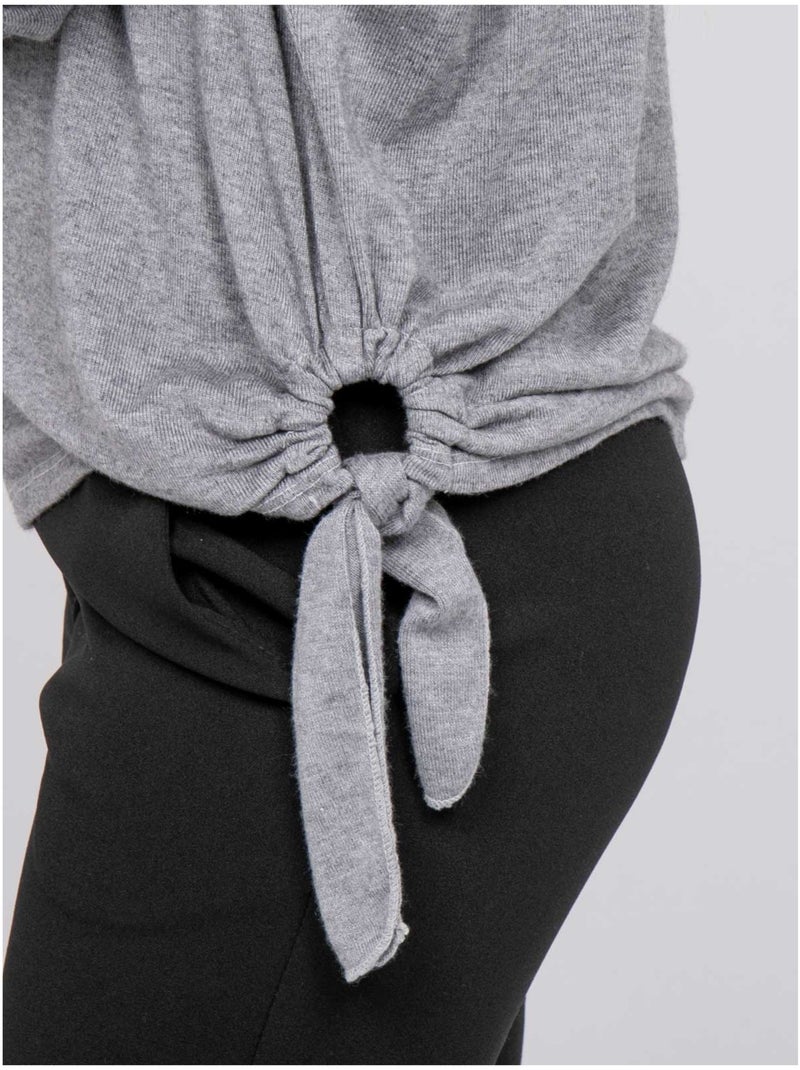 Top de punto fino con lazada fenella Gris - Kiabi