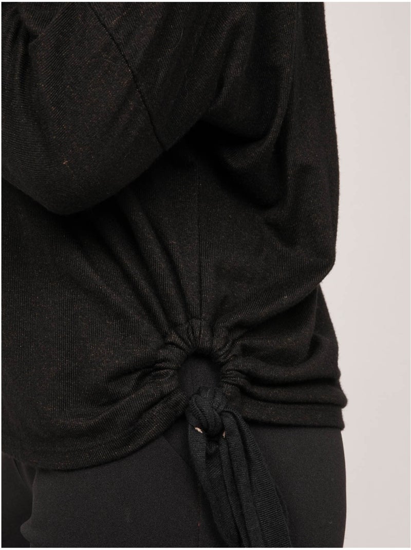 Top de punto fino con lazada fenella Negro - Kiabi