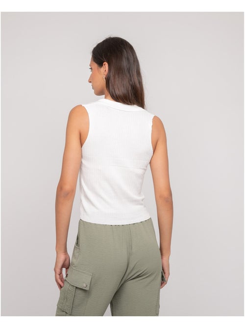 Top de punto sin mangas cuello polo FOXIE - Kiabi