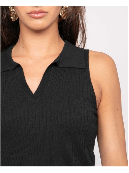 Top de punto sin mangas cuello polo FOXIE - Kiabi