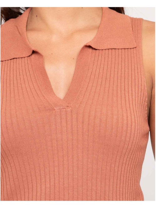 Top de punto sin mangas cuello polo FOXIE - Kiabi