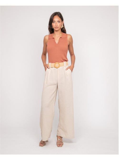 Top de punto sin mangas cuello polo FOXIE - Kiabi