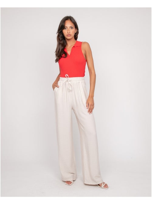 Top de punto sin mangas cuello polo FOXIE - Kiabi Top de punto sin mangas cuello polo FOXIE - Kiabi