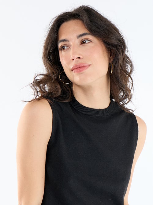 Top de punto sin mangas de cuello redondo - Kiabi