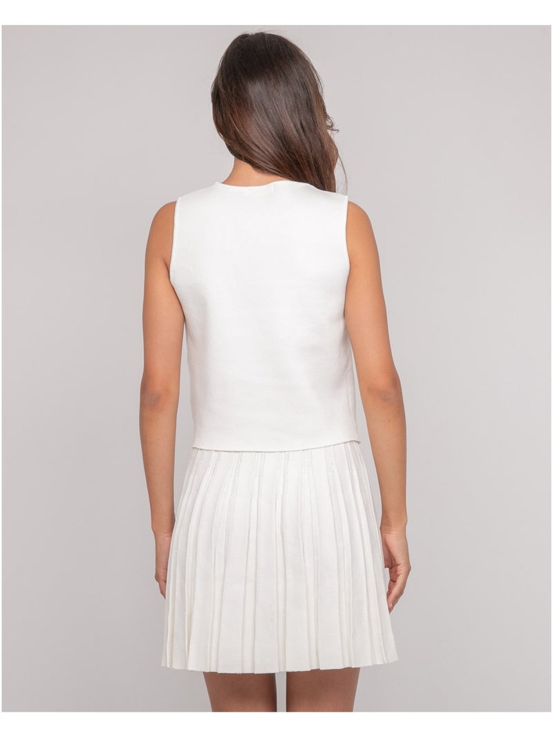 Top de punto sin mangas FUTESS Blanco - Kiabi