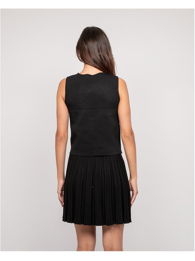 Top de punto sin mangas FUTESS Negro - Kiabi