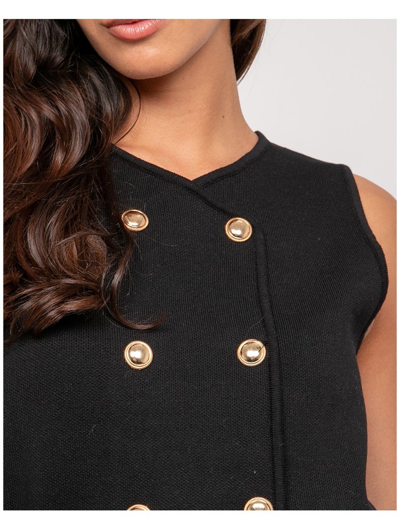 Top de punto sin mangas FUTESS Negro - Kiabi