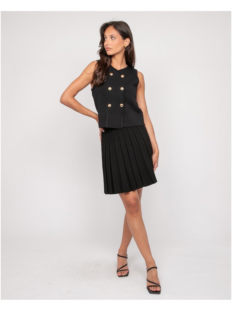 Top de punto sin mangas FUTESS Negro - Kiabi