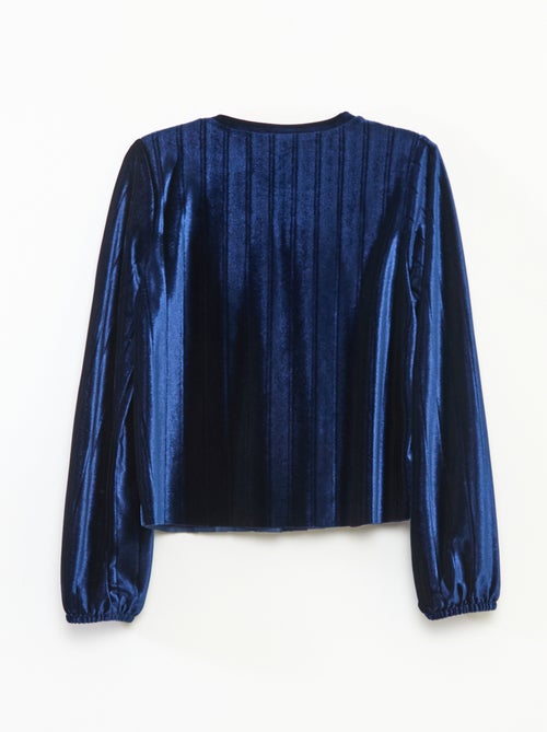 Top de punto velvet acanalado con nudo liso - Kiabi