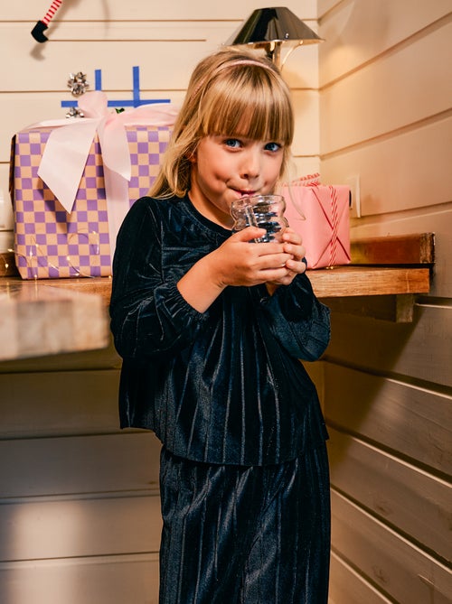 Top de punto velvet acanalado con nudo liso - Kiabi