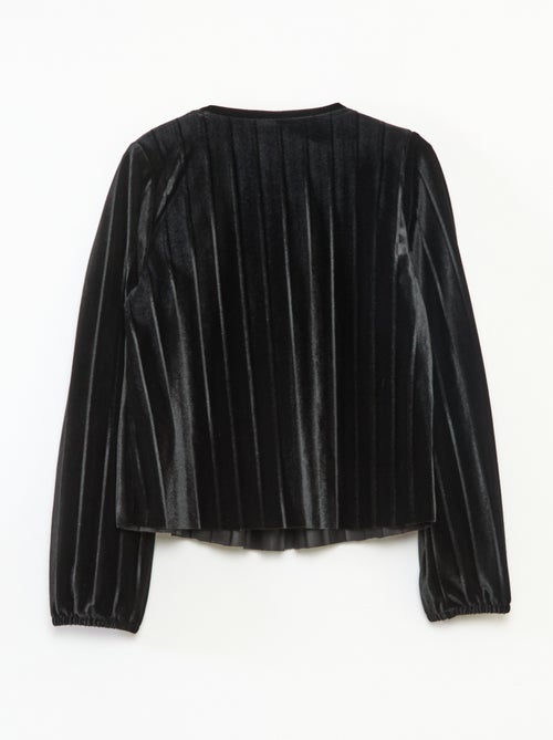 Top de punto velvet acanalado con nudo liso - Kiabi